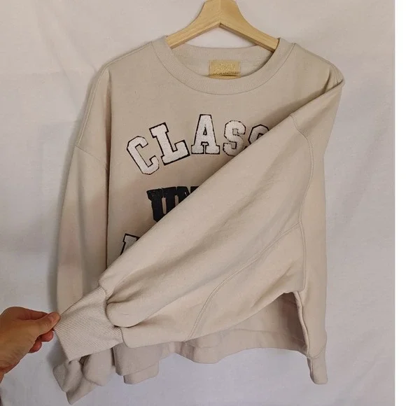 Judith March CLASSY UNTIL KICKOFF PULLOVER Sweatshirt Cream Off White M Football